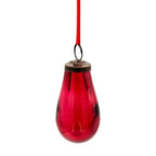 Red Teardrop Ornaments Set of 12 Shiny Glass Decor for Christmas Tree