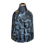 Royal Blue and Gold Glass Vase 10.2 Inch Elegant Home Decor Centerpiece