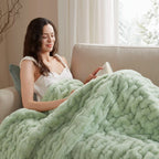 Ruched Fur Throw