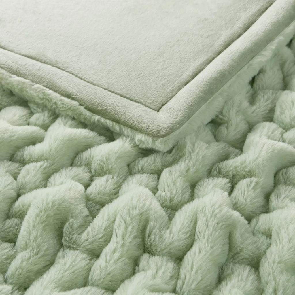 Ruched Fur Throw