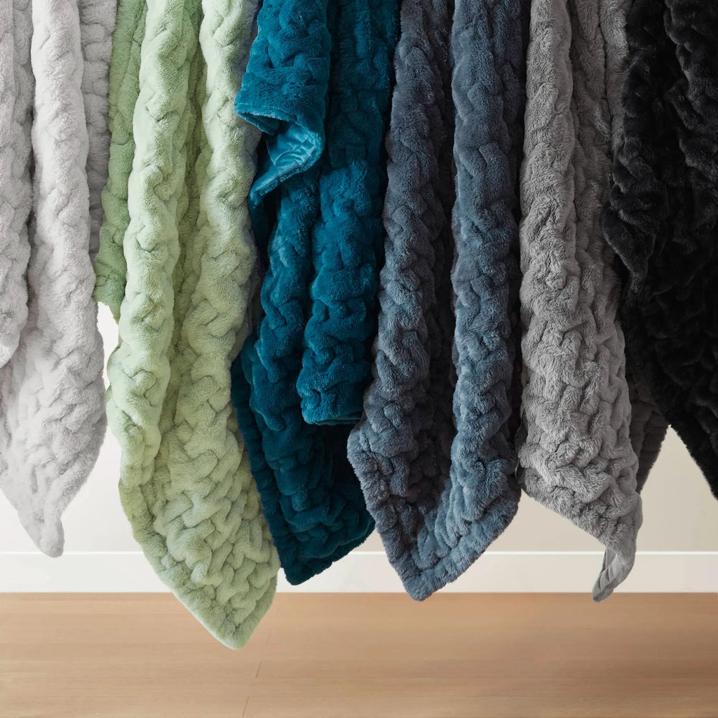 Ruched Fur Throw