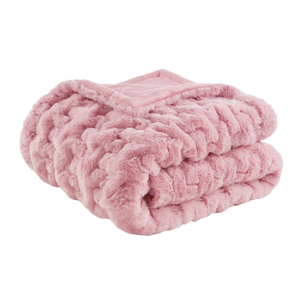 Ruched Fur Throw