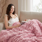 Ruched Fur Throw