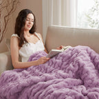 Ruched Fur Throw