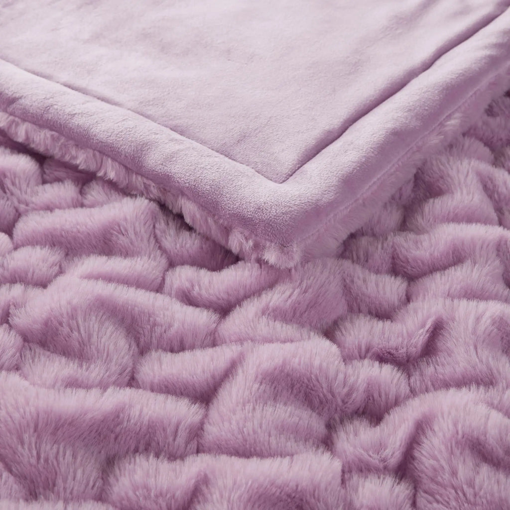 Ruched Fur Throw