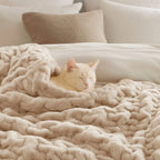 Ruched Fur Throw