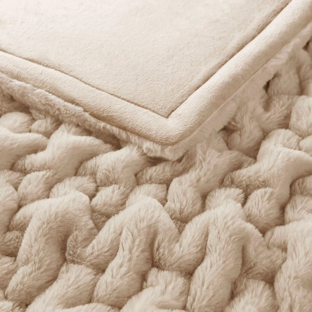 Ruched Fur Throw