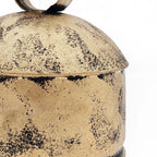 Rustic Bell Ornaments Set of 4 in Distressed Gold Iron Finish