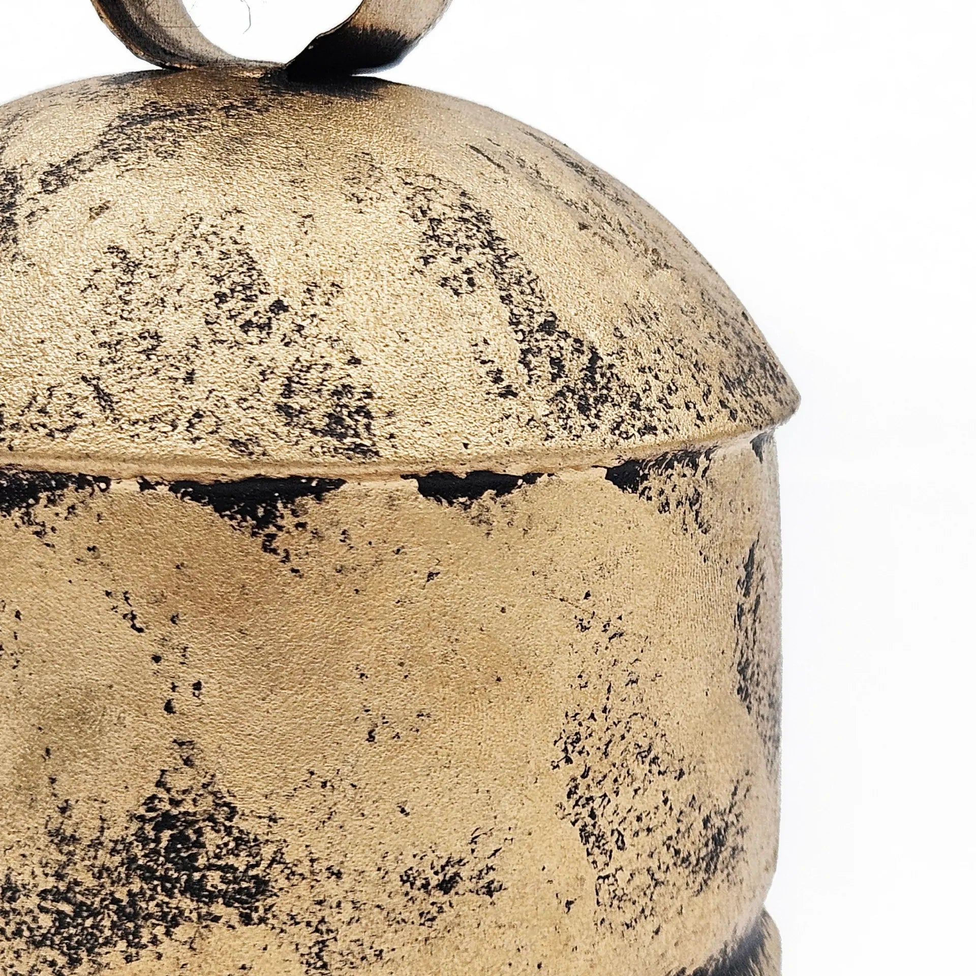 Rustic Bell Ornaments Set of 4 in Distressed Gold Iron Finish