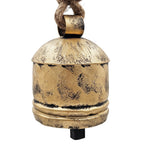 Rustic Bell Ornaments Set of 4 in Distressed Gold Iron Finish