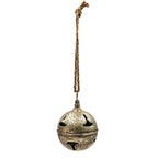 Rustic Christmas Ornaments Set of 2 Metal Bells with Natural Jute