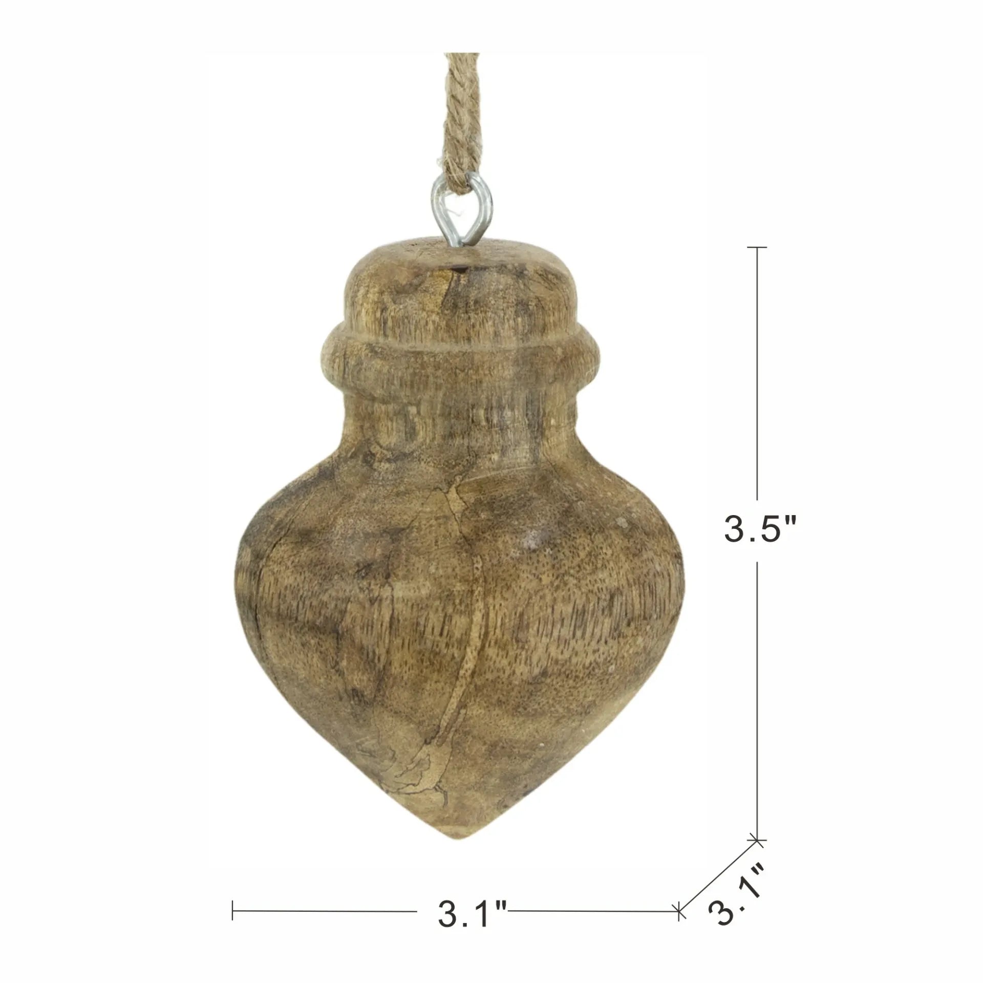 Rustic Wood Ornaments Set of 8 for Christmas Tree and Home Display