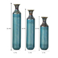Set of 3 White Droplet Metal Floor Vases Modern Glazed Home Decor