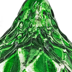 Set of 4 Green Diamond Patterned Glass Christmas Ball Ornaments 5.1 Inch