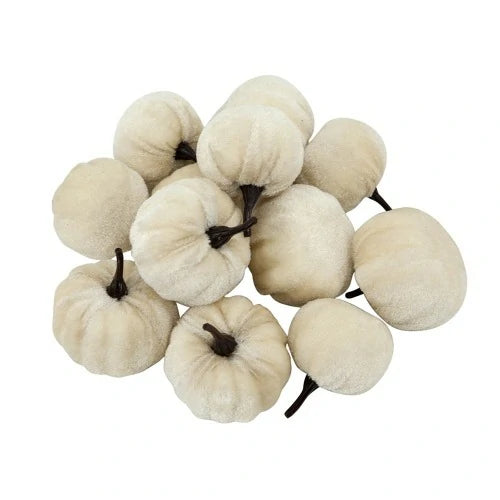 Set of 4 Velvet Pumpkins Mesh Bag ¨C Fall and Thanksgiving Decor