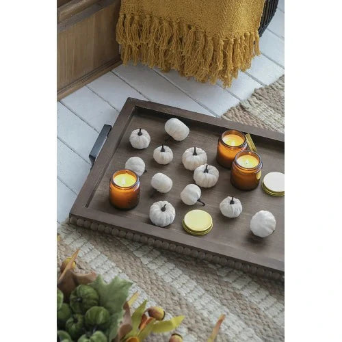 Set of 4 Velvet Pumpkins Mesh Bag ¨C Fall and Thanksgiving Decor