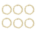 Set of 6 Christmas Ball Wreath Ornaments in Cream for Modern Holiday
