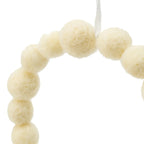 Set of 6 Christmas Ball Wreath Ornaments in Cream for Modern Holiday