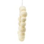 Set of 6 Christmas Ball Wreath Ornaments in Cream for Modern Holiday