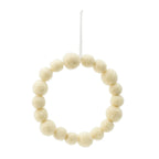 Set of 6 Christmas Ball Wreath Ornaments in Cream for Modern Holiday
