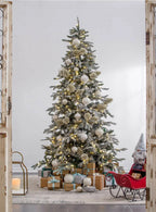 Set of 6 Clear Glass Christmas Baubles with Diamond Pattern 5.7 Inch Decor