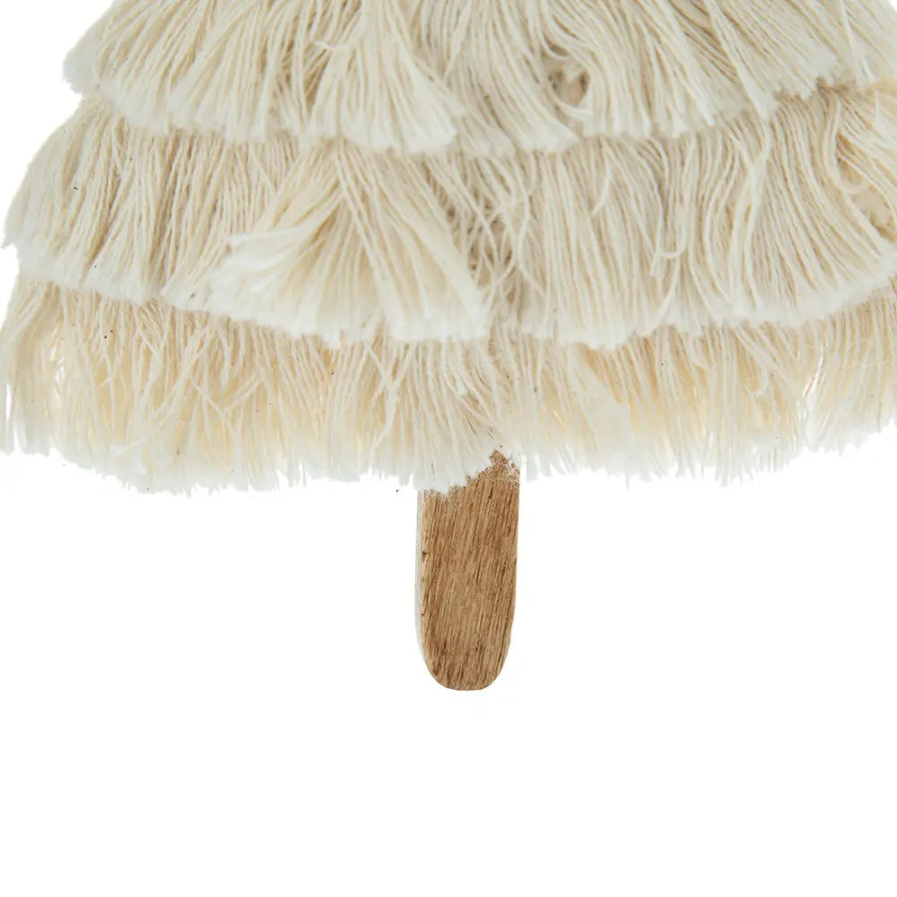 Set of 6 Fringed Tree Ornaments 4.3x7.5 Inch Elegant Christmas Decor for Home