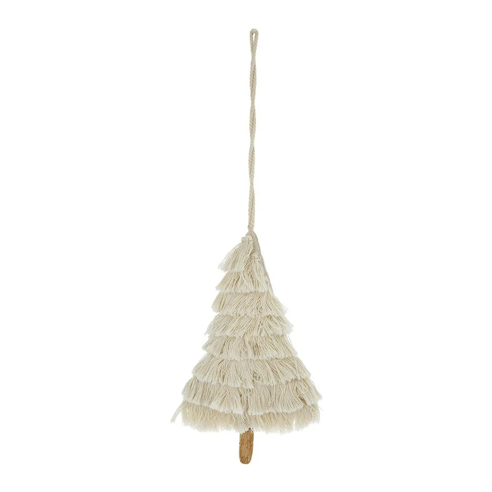 Set of 6 Fringed Tree Ornaments 4.3x7.5 Inch Elegant Christmas Decor for Home