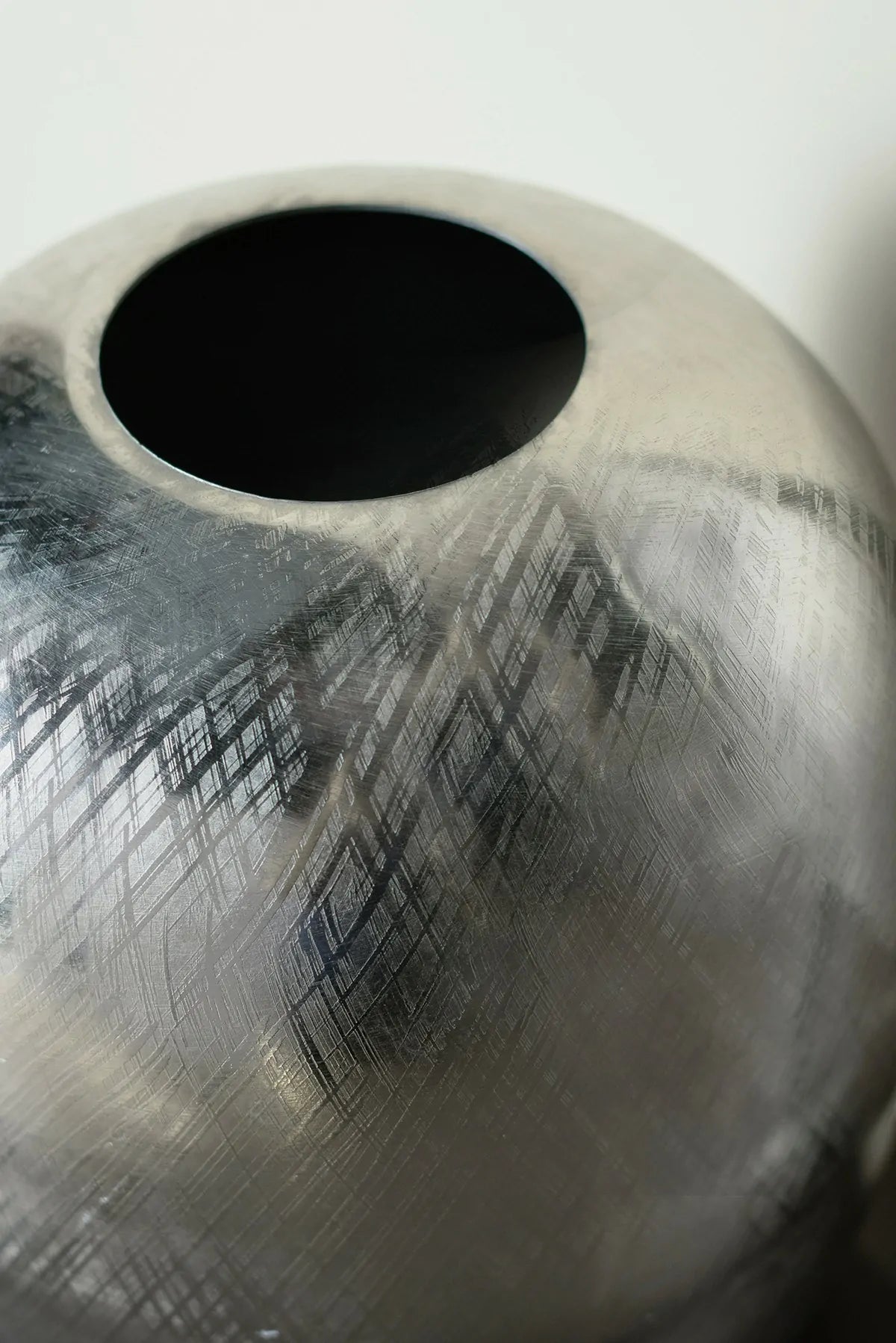 Silver Streak Aluminum Vase 13 Inch Modern Home Decor Centerpiece