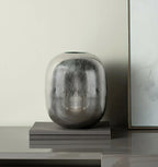 Silver Streak Aluminum Vase 13 Inch Modern Home Decor Centerpiece