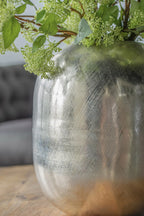 Silver Streak Aluminum Vase 15 Inch Modern Floor Vase for Home Decor