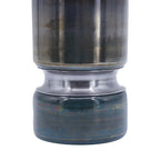 Sleek Silver Toned Glass Vase for Modern Home Decor 10 Inch Tall