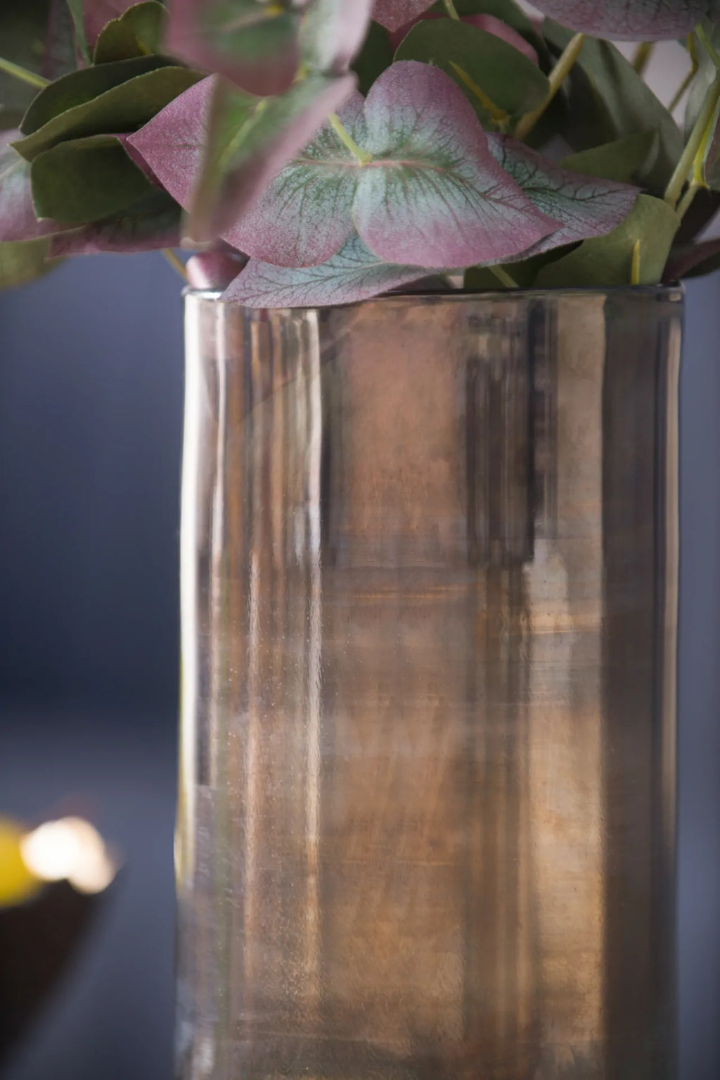 Sleek Silver Toned Glass Vase for Modern Home Decor 10 Inch Tall