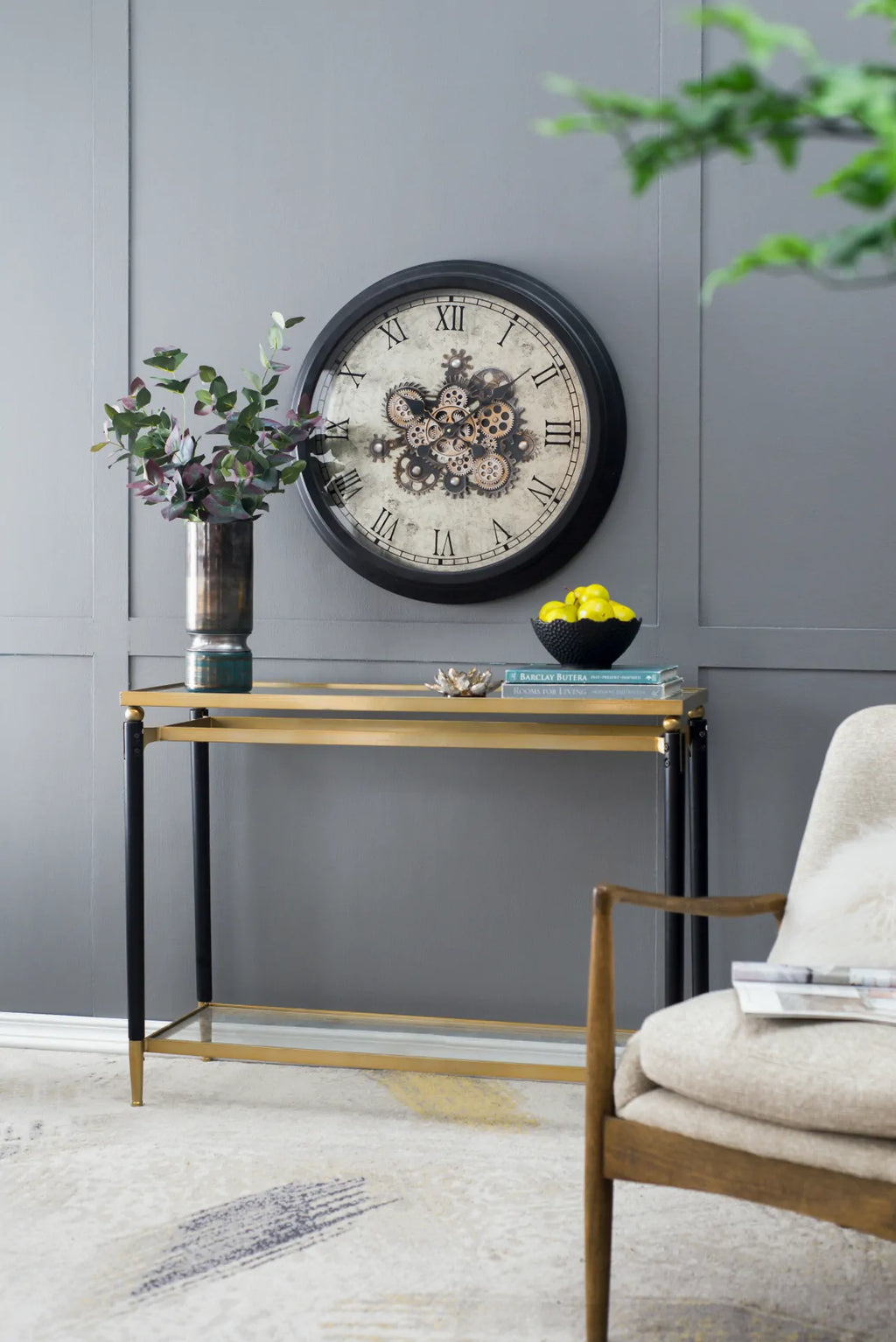 Sleek Silver Toned Glass Vase for Modern Home Decor 10 Inch Tall