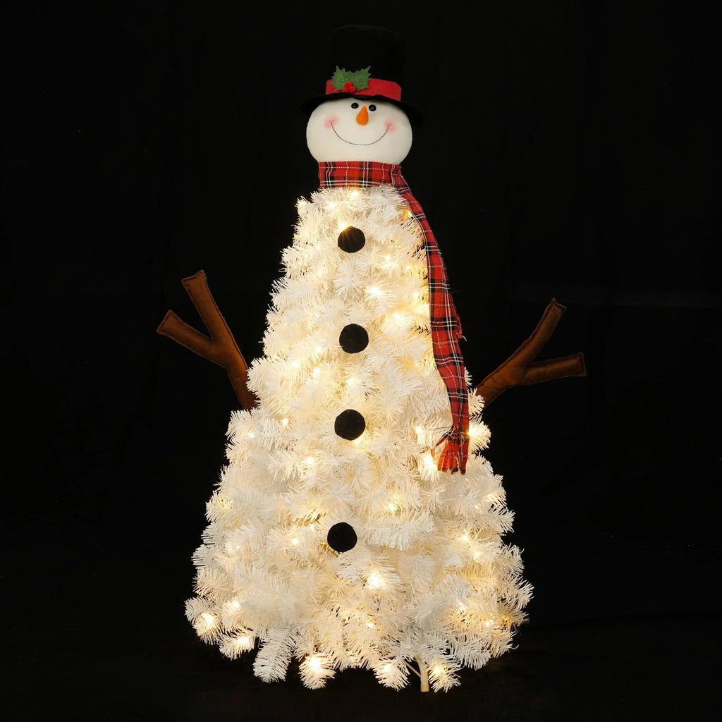 Snowman Christmas Tree 100 Lights 380 Branch Tips Xmas Decor