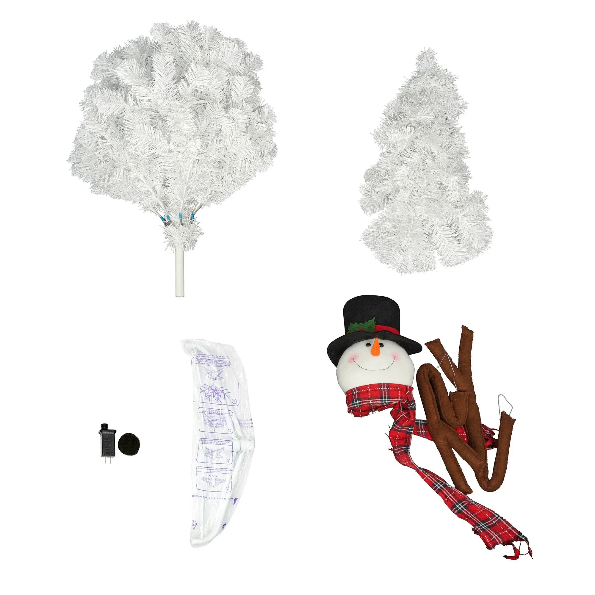 Snowman Christmas Tree 100 Lights 380 Branch Tips Xmas Decor