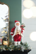 Standing Santa with Lantern and Bag, Red White