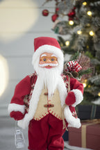 Standing Santa with Lantern and Bag, Red White