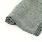 Stonewashed Linen Woven Throw Blanket with Fringe