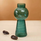 Tall Funnel Vase for Large Arrangements 12 Inch Green Centerpiece