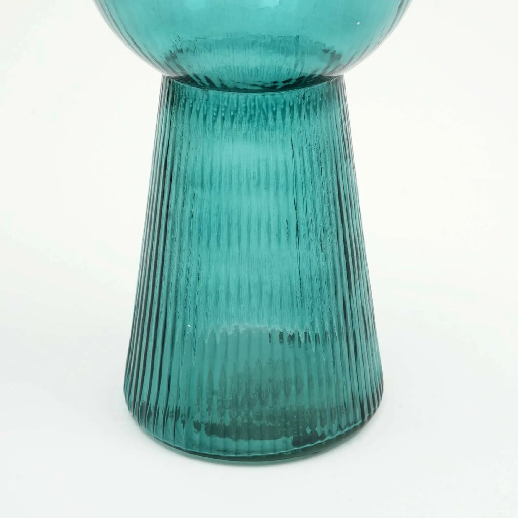 Tall Funnel Vase for Large Arrangements 12 Inch Green Centerpiece