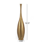 Tall Gold Metallic Bottle Vase Modern Textured Floor Vase for Home Decor