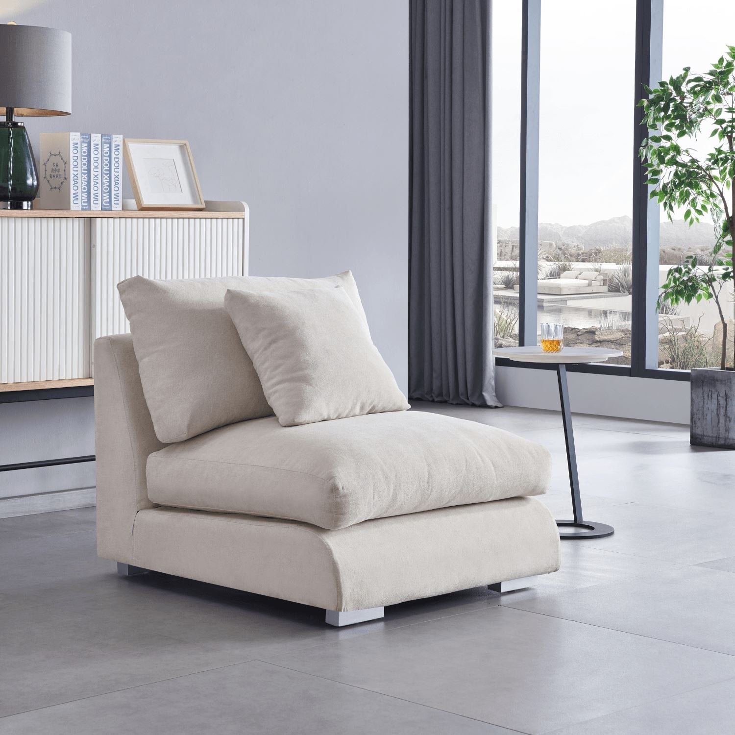 Feathers Sofa Armless Middle Seat - 31 Inches