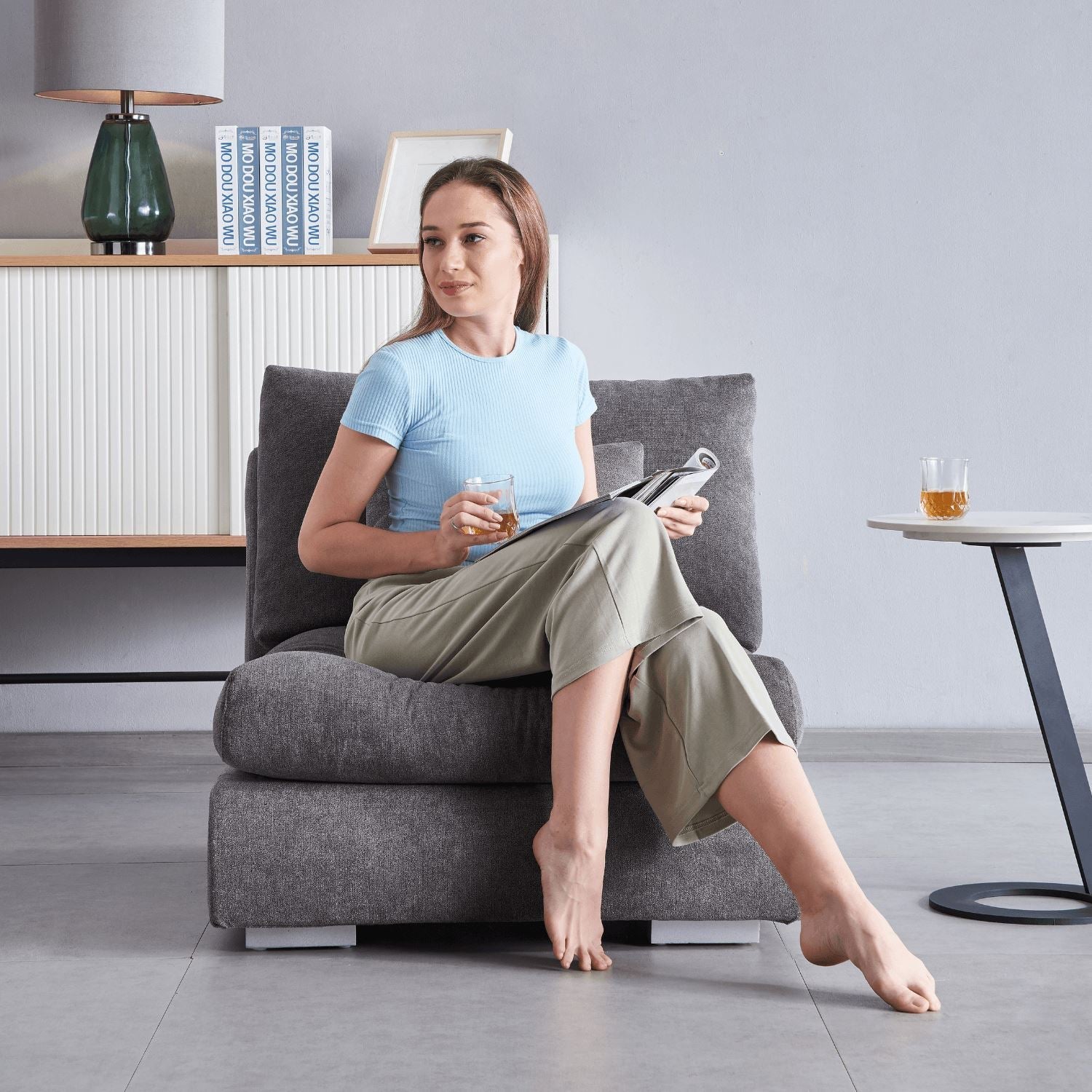 Feathers Sofa Armless Middle Seat - 31 Inches