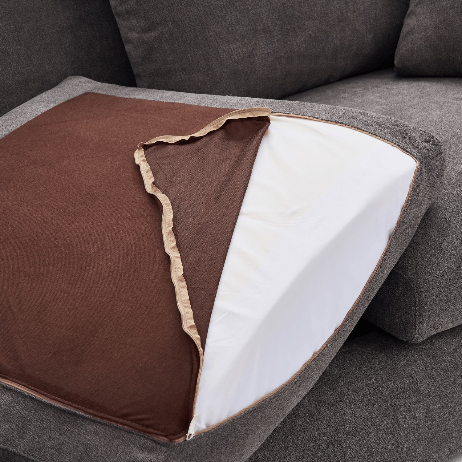 Feathers U-Shaped Sectional Couch 140-200 Inches