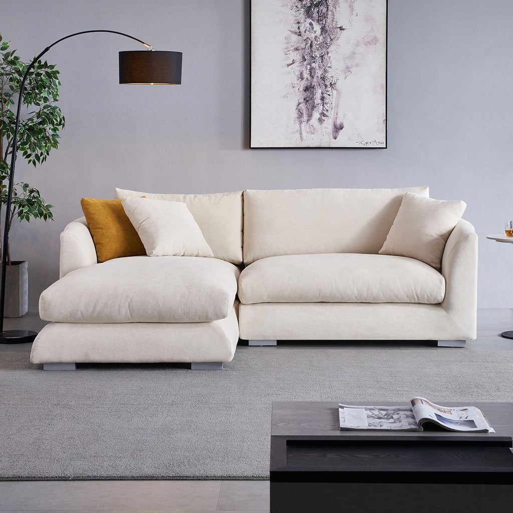 Feathers Sectional Couch Chaise Lounge 88-170 Inches