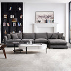 Feathers Sectional Couch Chaise Lounge 88-170 Inches