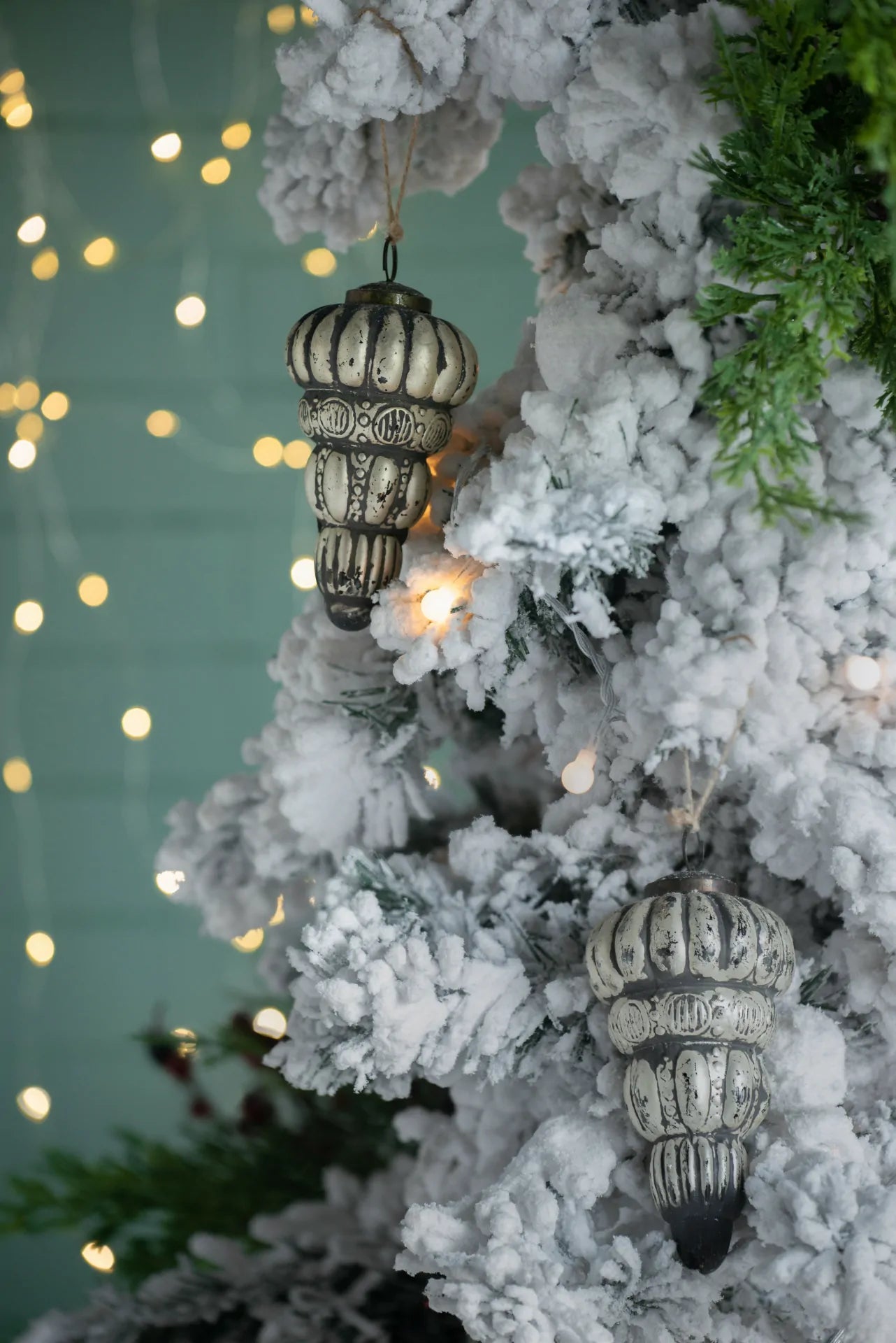 Vintage Wooden Decorations 6Piece Teardrop Set Crafting Rustic Christmas Decor