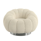 White Pumpkin Bubble Swivel Accent Chair Boneless Single Sofa