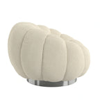 White Pumpkin Bubble Swivel Accent Chair Boneless Single Sofa
