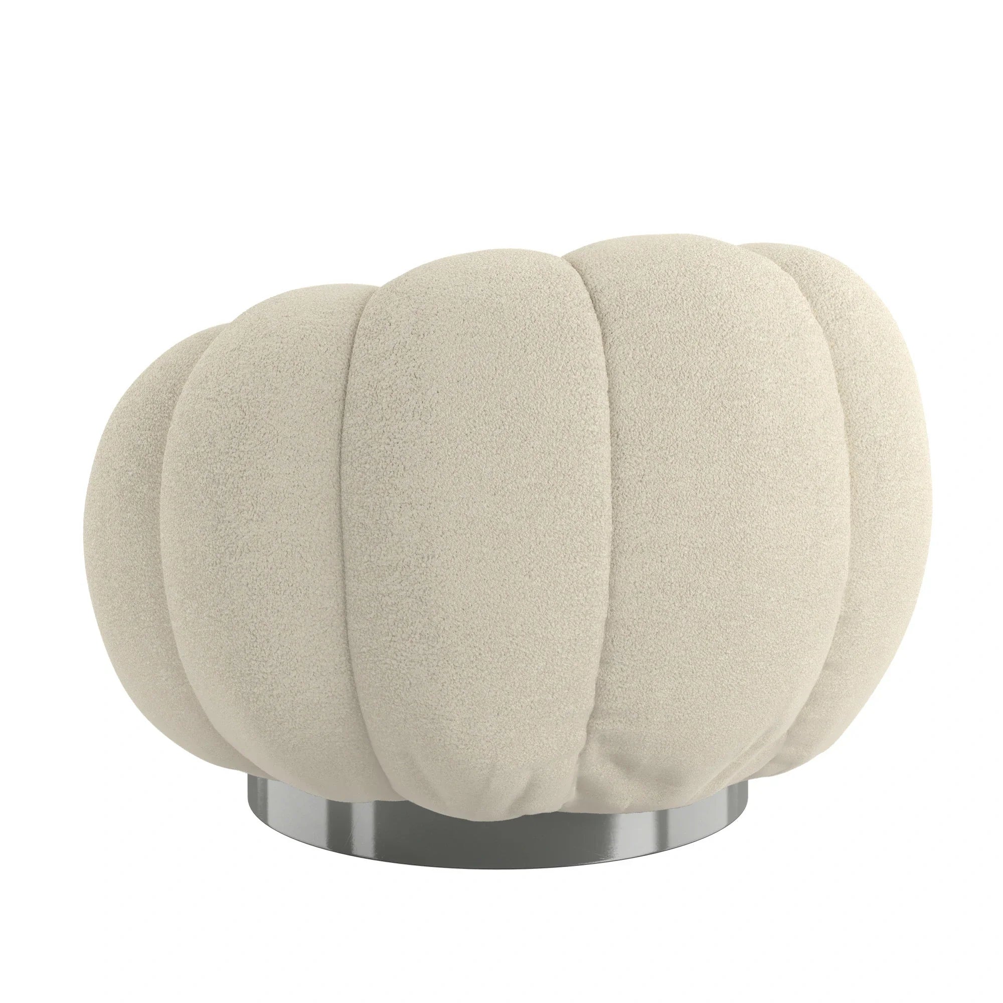 White Pumpkin Bubble Swivel Accent Chair Boneless Single Sofa